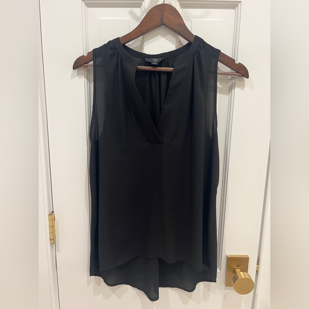 J. Crew 365 Black Sleeveless Tunic Blouse Women’s Size S